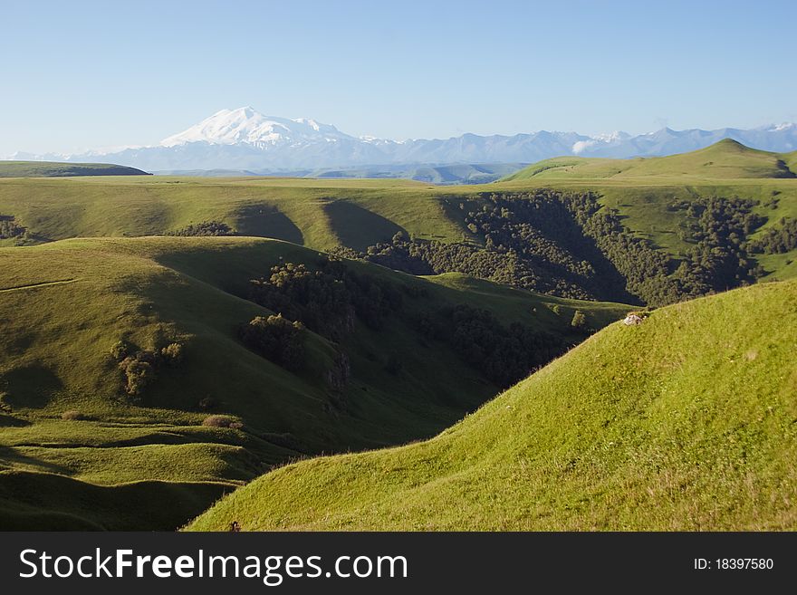 Image of Elbrus Caucasus mountains , summer