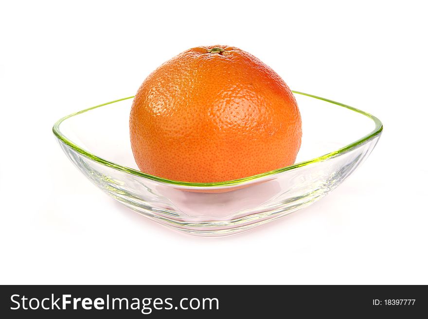 Large grapefruit closeup, on white background
