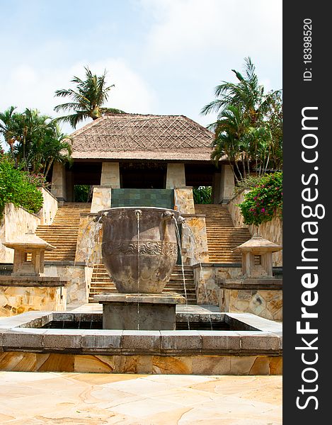 A beautiful Balinese outdoor fountain. A beautiful Balinese outdoor fountain