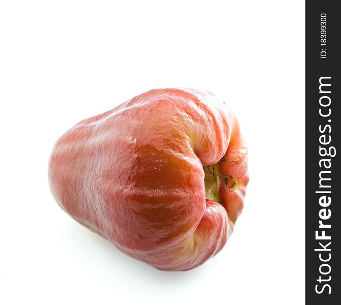 A rose apple on white background