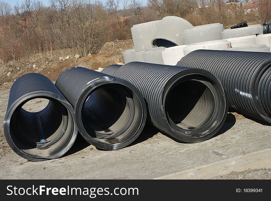Big black tubes on the constructions area
