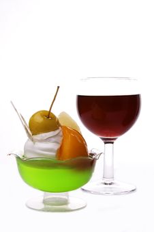 Wine And Dessert Stock Image