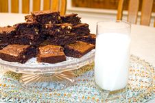Fresh Homemade Brownies And Milk Royalty Free Stock Image Fresh Homemade Brownies And Milk Royalty Free Stock Image