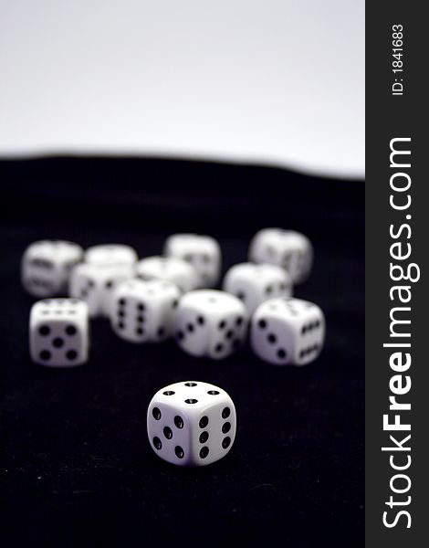 Gambling dices on black background