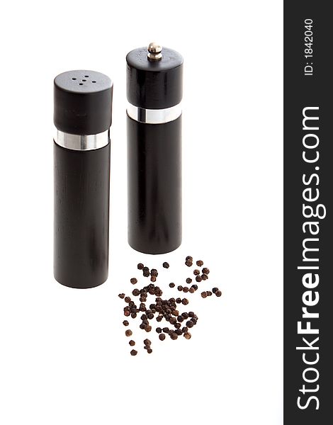 Picture of black salt and pepper shakers