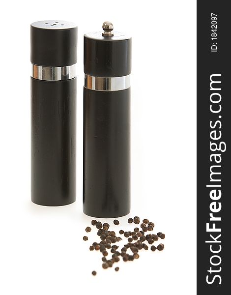 Picture of black salt and pepper shakers