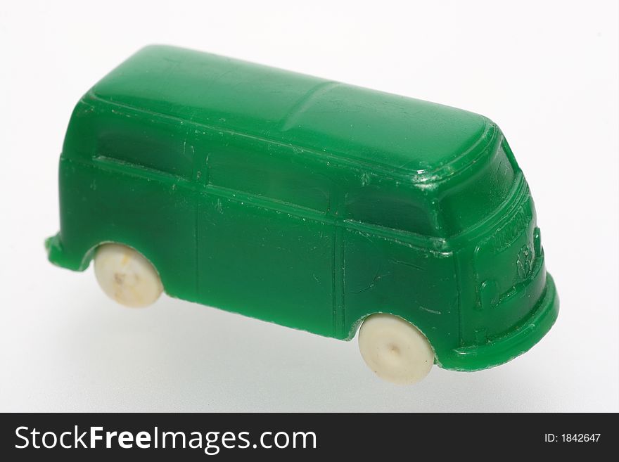 Picture of a green plastic toy car from the 1960's. From my brothers toy collection. Picture of a green plastic toy car from the 1960's. From my brothers toy collection