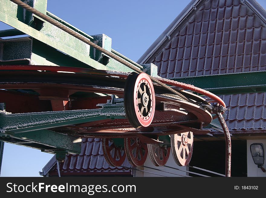 Ski lift wheel in Szczyrk