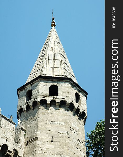 Octagonal Spired Tower In Istanbul