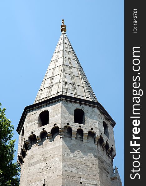 Octagonal Spired Tower In Istanbul