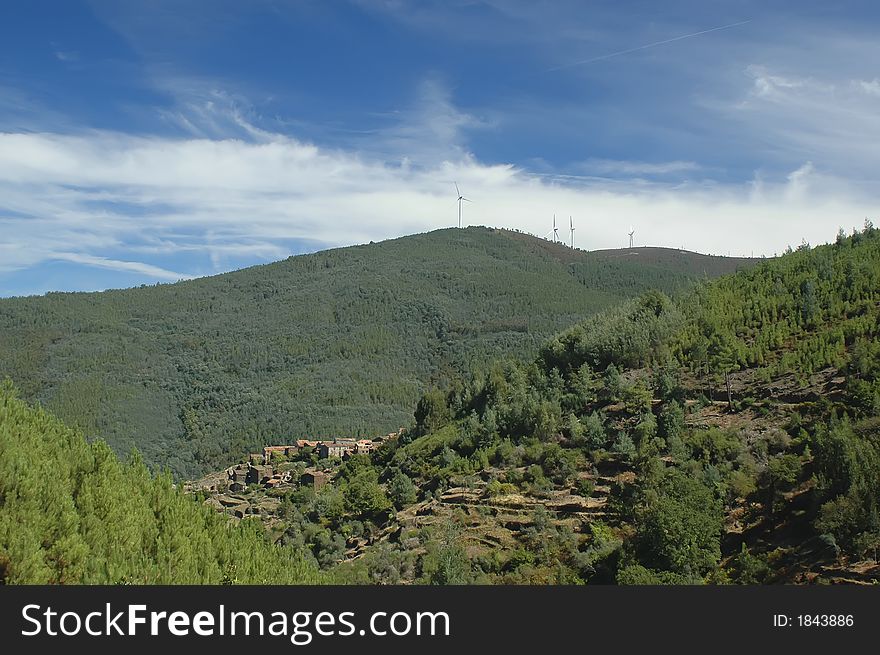 Small Village in the North of Portugal - Mountain range of the Lousï¿½