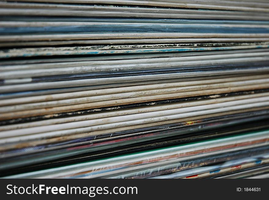 Stack of old Vinyl Records Collection. Stack of old Vinyl Records Collection