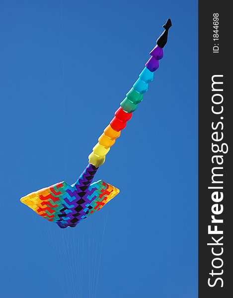 Colourful kite in the blue sky. Colourful kite in the blue sky