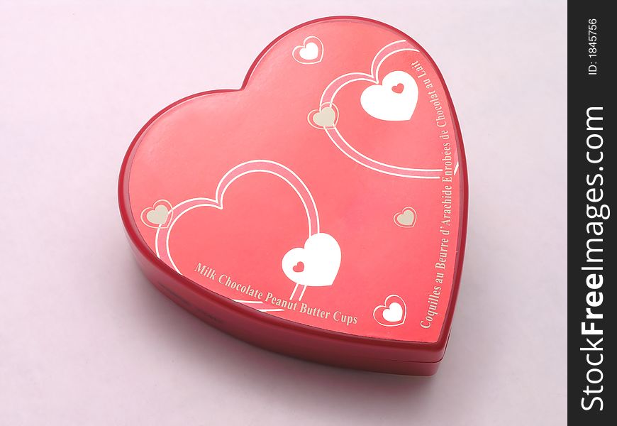Valentine's box of chocolate with hearts. Valentine's box of chocolate with hearts
