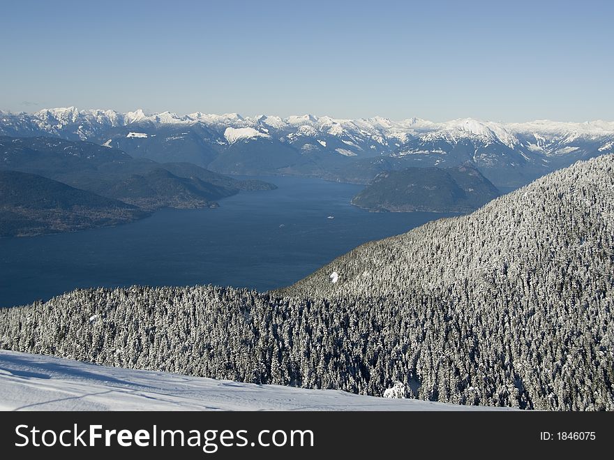 View from Cypress mountain in Vancouver, B.C. Canada. View from Cypress mountain in Vancouver, B.C. Canada