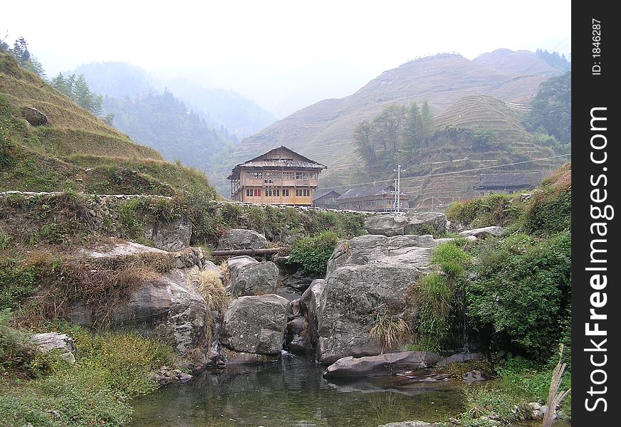 Little village between the mountains. Little village between the mountains