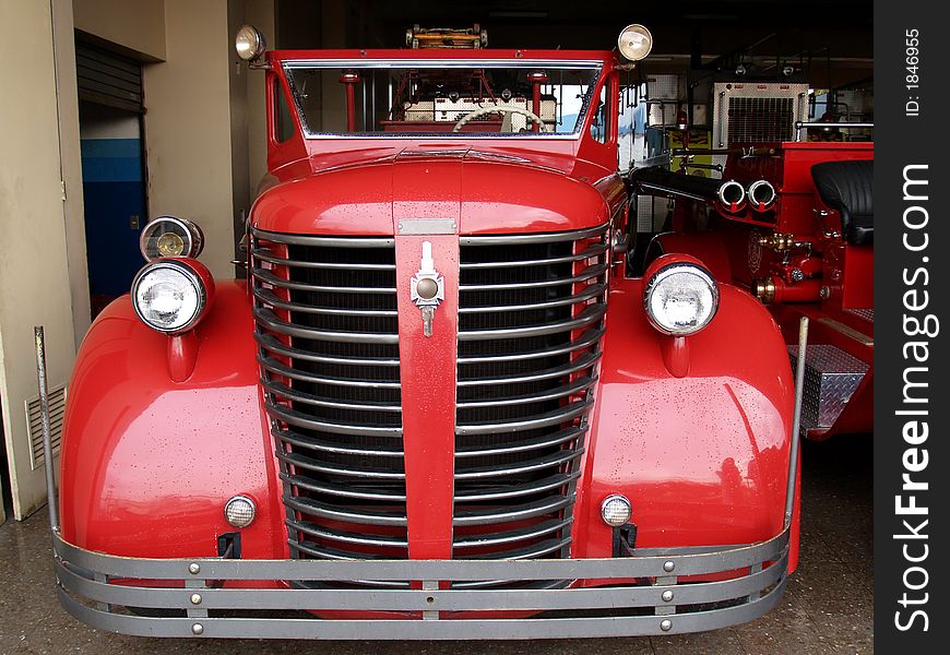 Antique firefighters truck