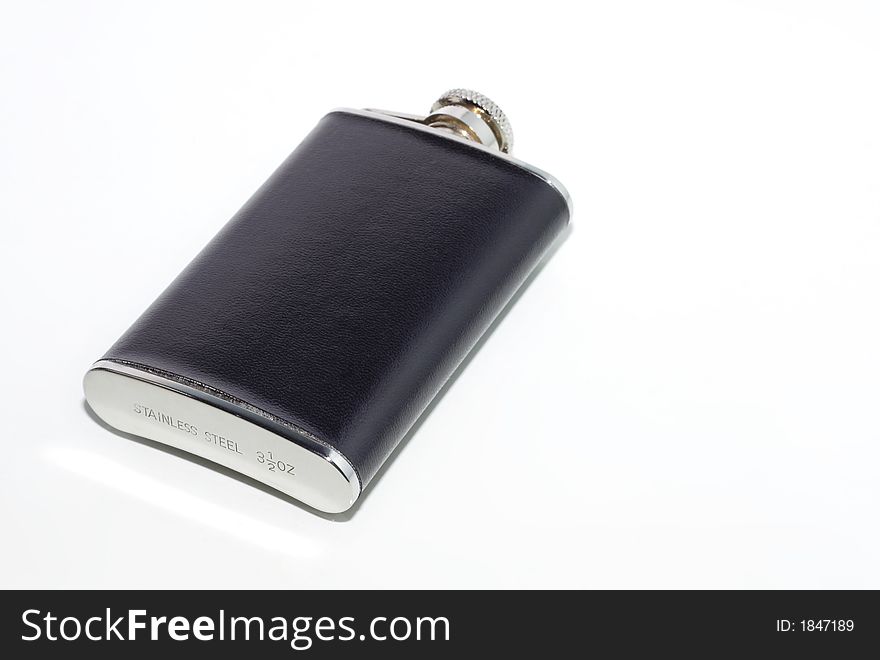 Stainless steel hip flask,3.5OZ on white background