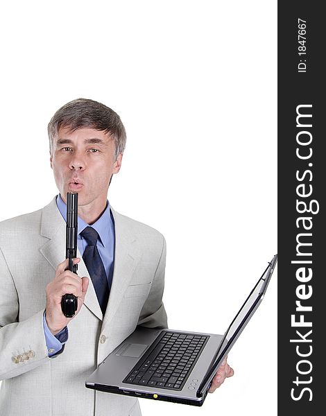 Portrait of a middle age businessman. Shot in studio. Portrait of a middle age businessman. Shot in studio.