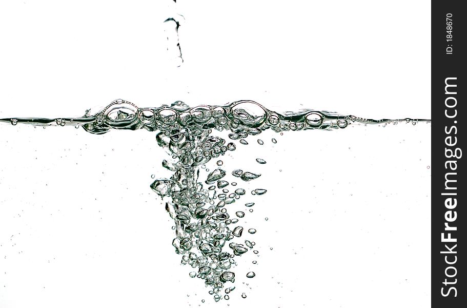 Close-up of water on white background. Close-up of water on white background