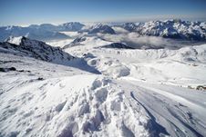 Winter Panorama, Snowy Mountains Royalty Free Stock Photography Winter Panorama, Snowy Mountains Royalty Free Stock Photography