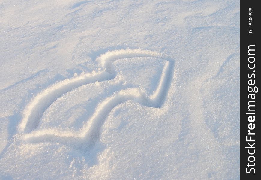 Picture arrow on the snow.