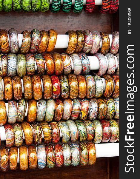 Assortment of colorful patterned bracelet. Assortment of colorful patterned bracelet
