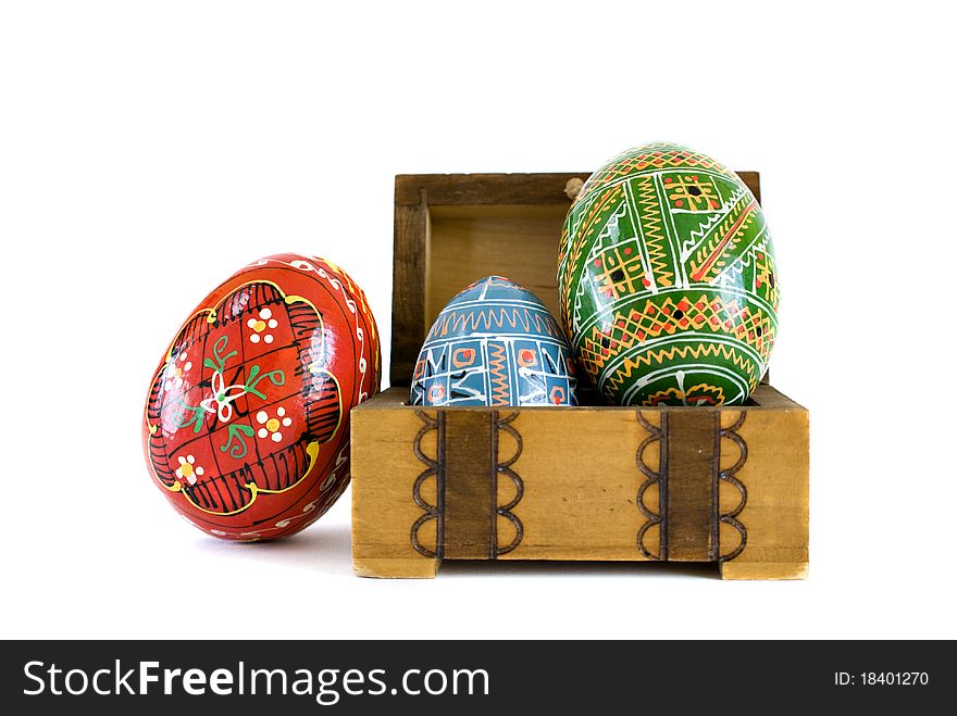 Easter eggs in box