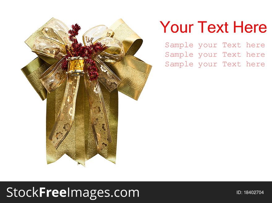 Gift Bow isolate with Space for your text. Gift Bow isolate with Space for your text