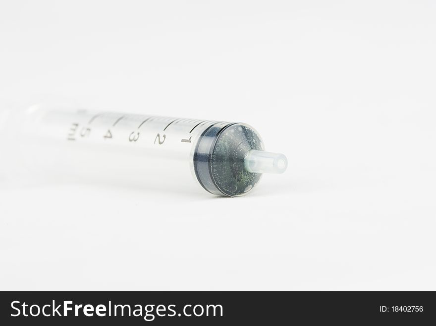 Medical Syringe on white background