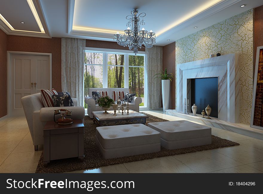 Rendering Interior living-room