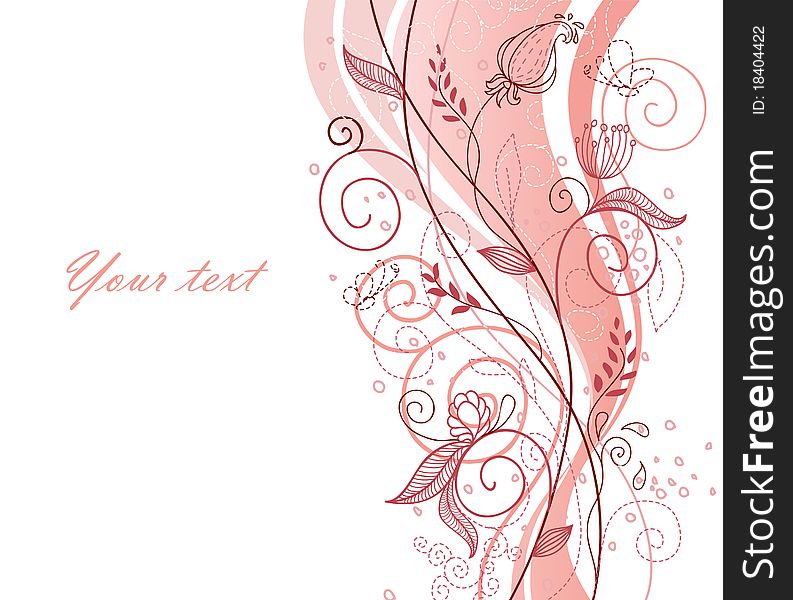 Vector illustration of Floral back