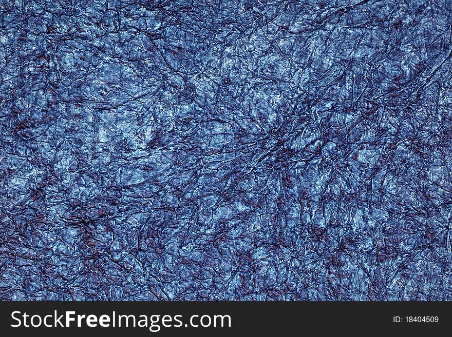 Wrinkled blue paper background, texture. Wrinkled blue paper background, texture