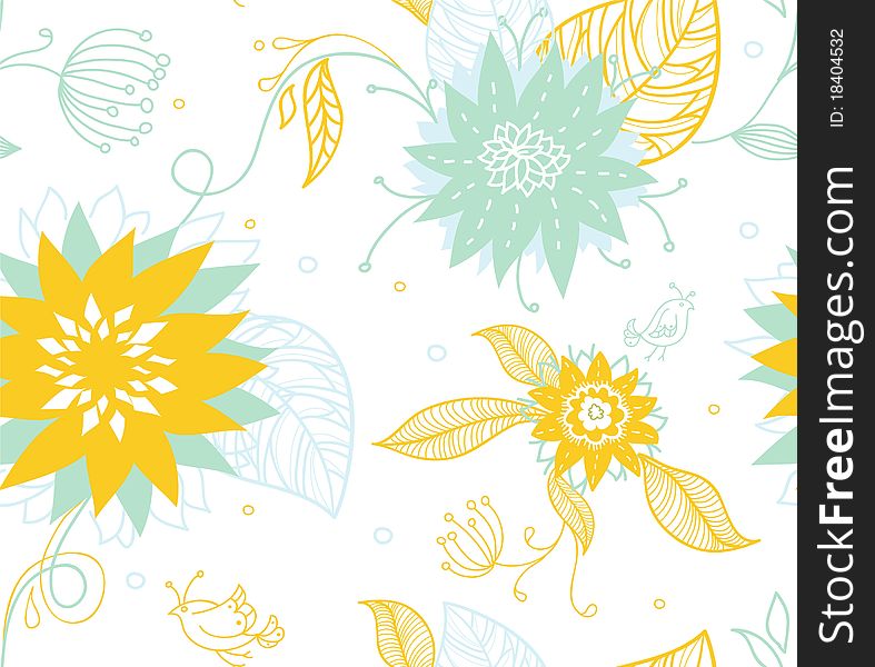 Vector illustration of Seamless floral pattern