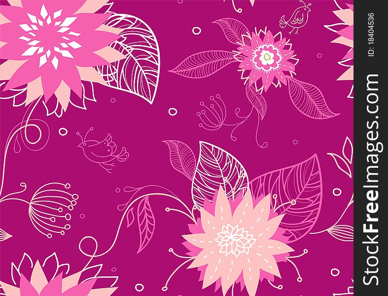 Vector illustration of Seamless floral pattern