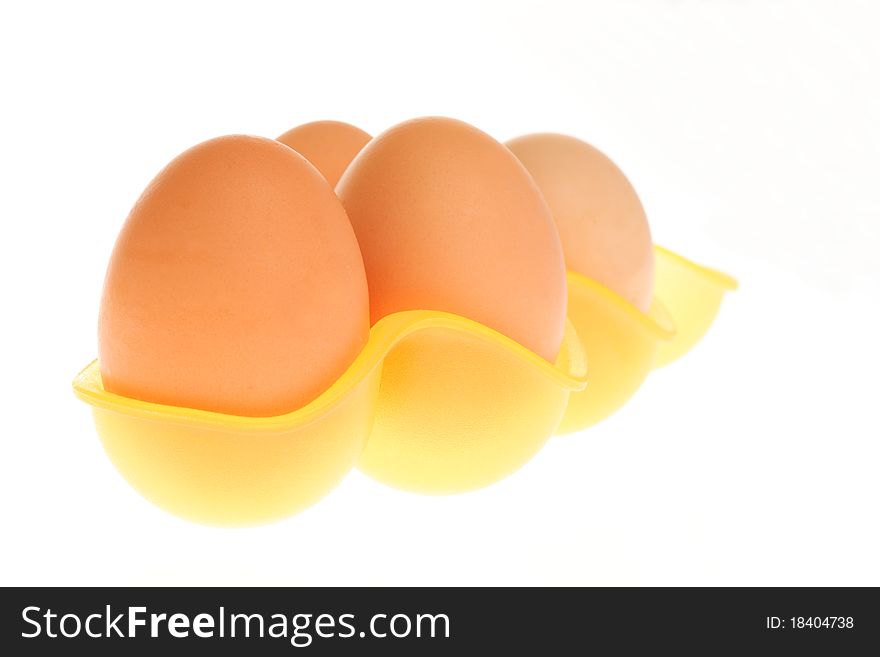 Eggs In Box Isolated