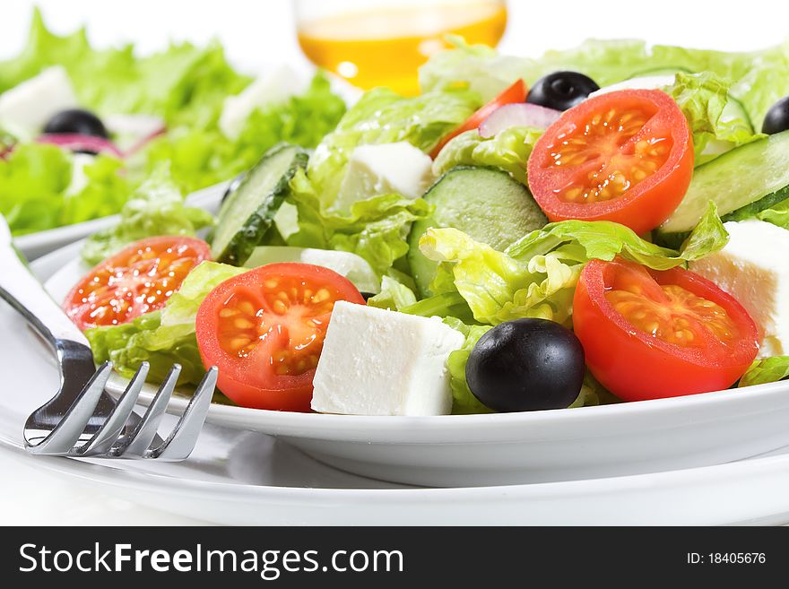 Salad with vegetables and greens