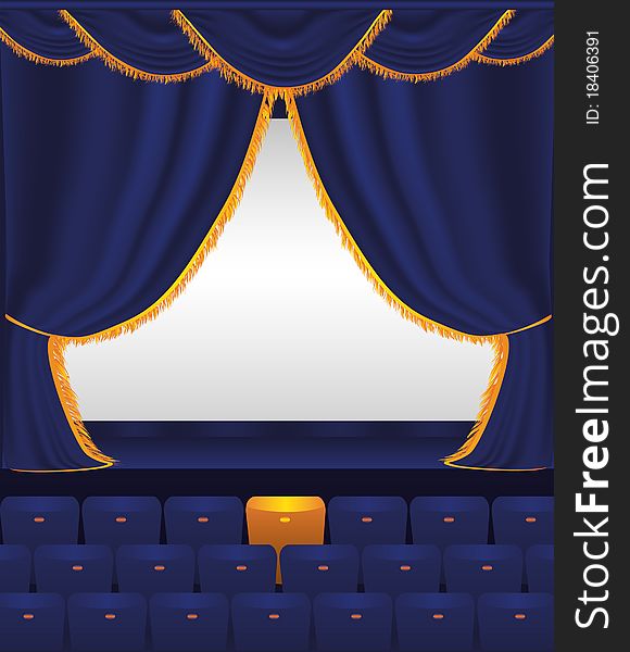 Vector illustration of the empty cinema. Vector illustration of the empty cinema