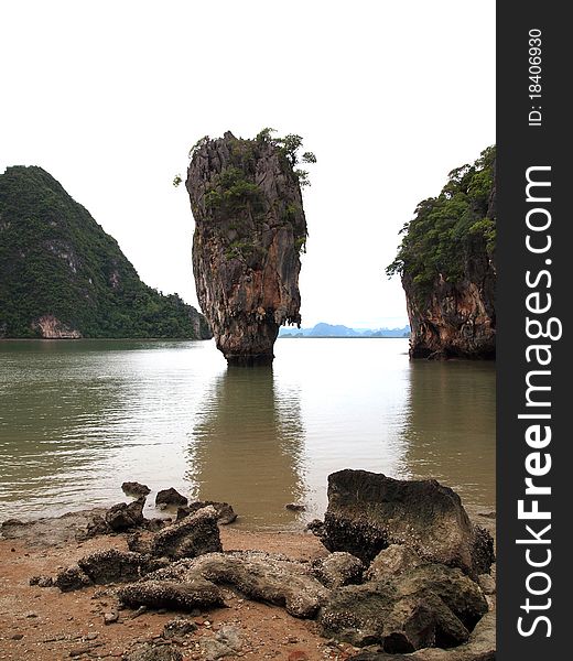 The island Khao Tapu or Ko Tapu in Thailand