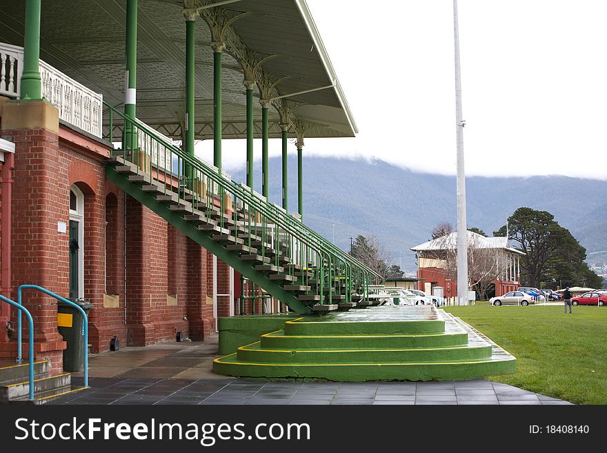 Grand stand at a horse racing venue in Tasmania, Australia.