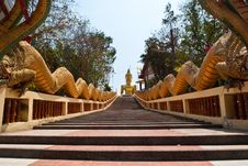 Long Stairs To Buddha Statue In Thailand. Stock Image