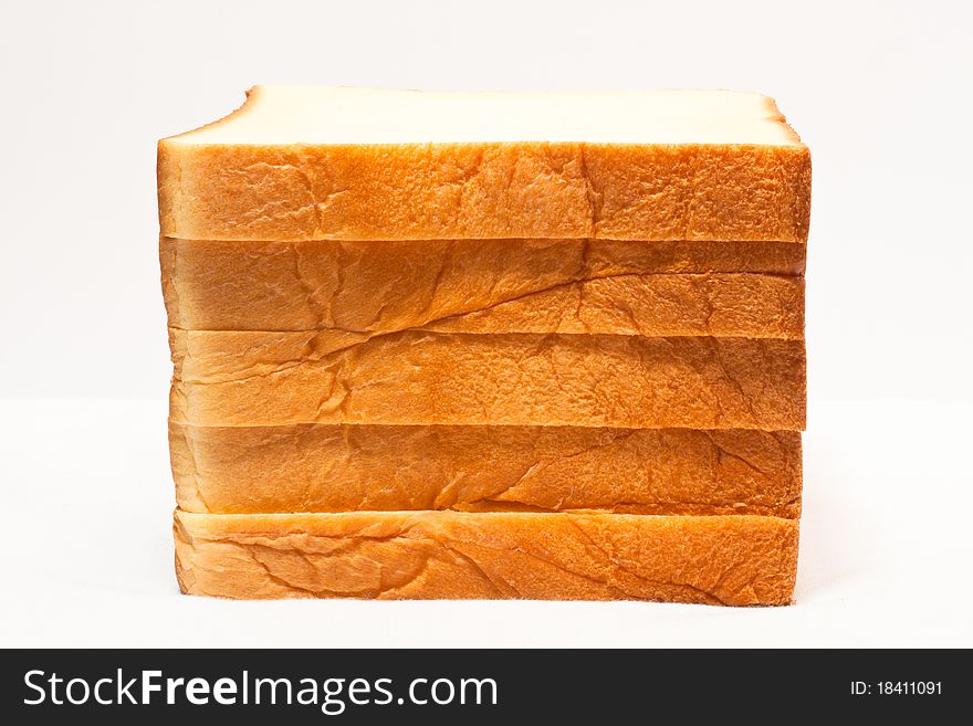 Slice bread on white background