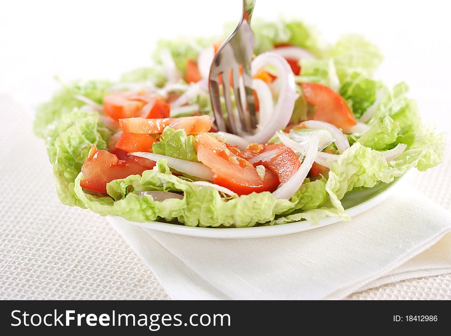 Fresh vegetable salad in plate