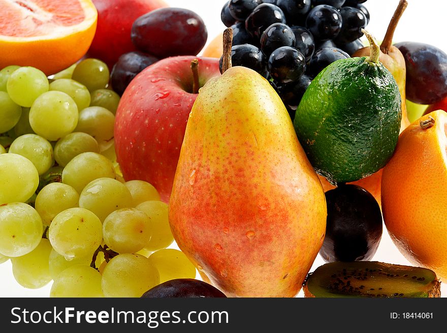 Seasonal colorful fresh fruits background