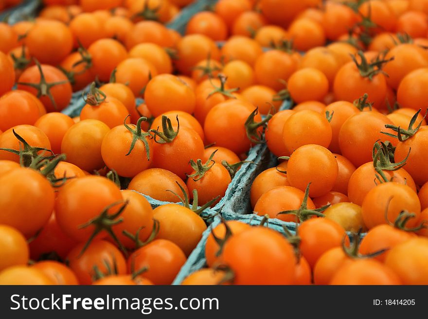 Organic cherry tomatoes from a local farmers market. Organic cherry tomatoes from a local farmers market.