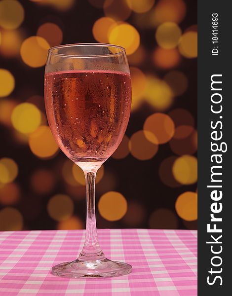 Pink champagne  or sparkling wine rose blend