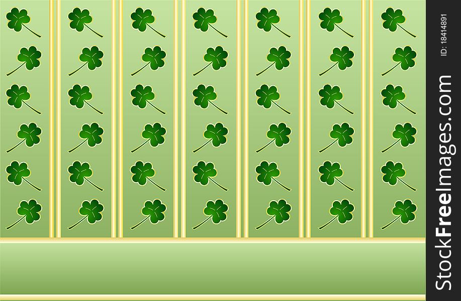 St. Patrick's wallpaper with shamrocks and golden