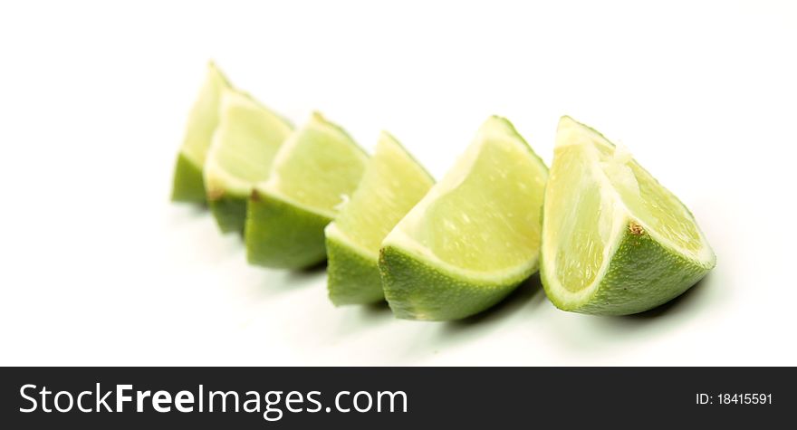 Fresh lime on white background