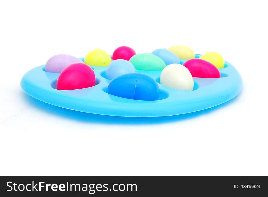 A Easter egg basket isolated white