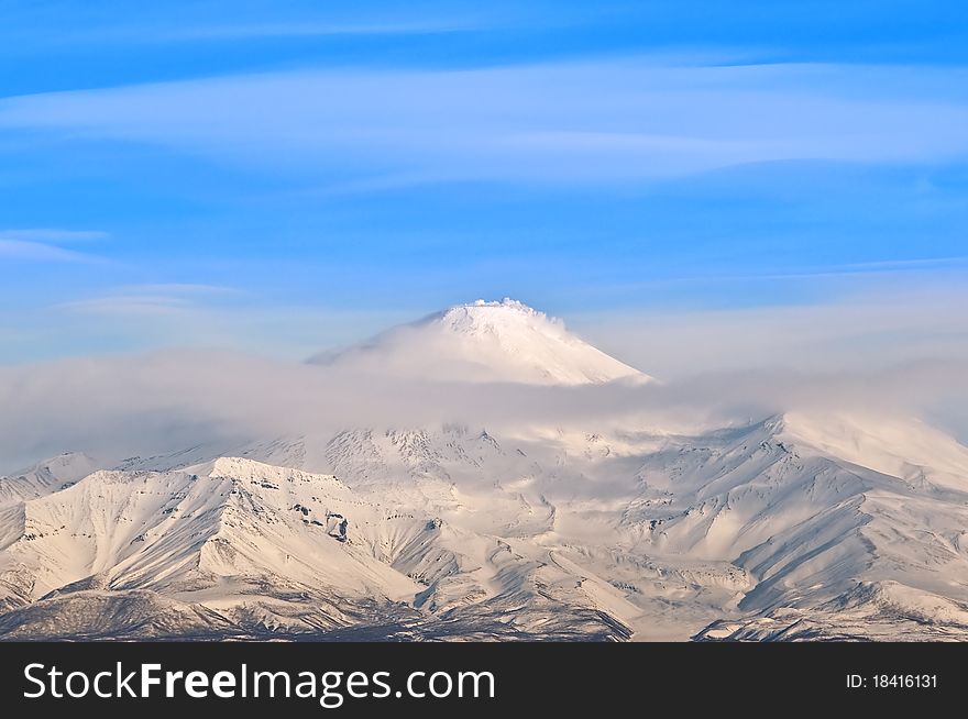 Big Volcano on Kamchatka in Russia. Big Volcano on Kamchatka in Russia